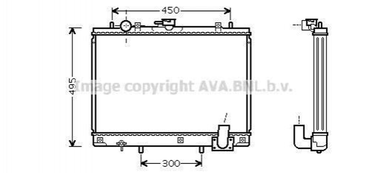 Радиатор охлаждения двигателя AVA COOLING MT2161 Mitsubishi L200 MR281023 - изображение 1