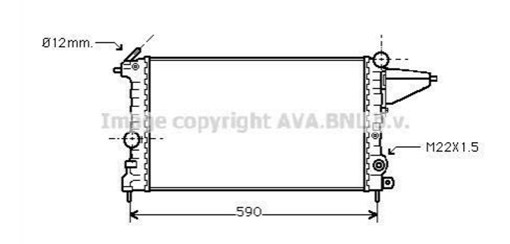 Радиатор охлаждения двигателя AVA COOLING OLA2161 Opel Vectra 90264491 - изображение 1