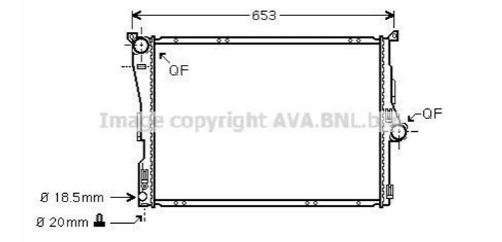 Радиатор охлаждения двигателя AVA COOLING BWA2291 BMW 1 Series, X1, 3 Series 17117521046, 17117553111, 7553111 - изображение 1