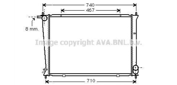 Радиатор охлаждения двигателя AVA COOLING HYA2148 Hyundai H-1 253104A110, S253104A110 - изображение 1