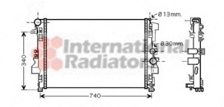 Радиатор охлаждения двигателя Van Wezel 30002356 Mercedes Vito A6395011101, A6395010401, 6395010401 - изображение 1