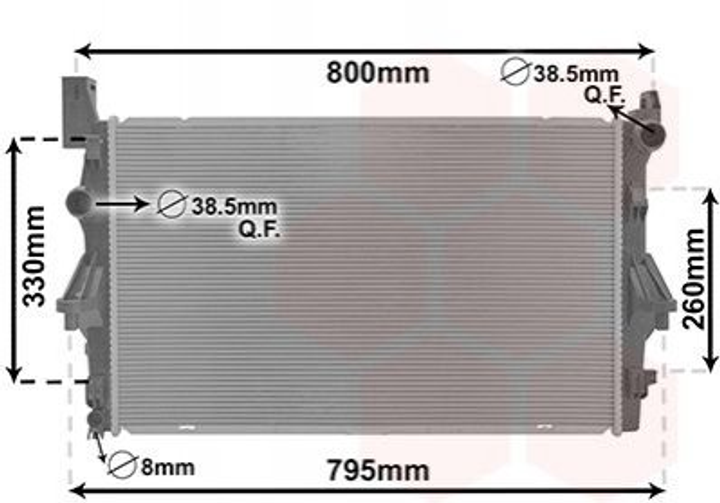 Радиатор охлаждения двигателя Van Wezel 30012708 Mercedes Vito 4475010201, A4475010201 - изображение 1