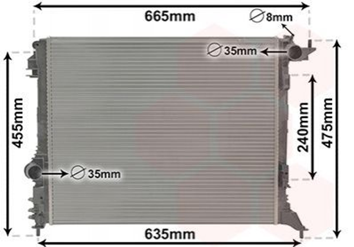 Радиатор охлаждения двигателя Van Wezel 43012709 Renault Megane, Scenic 214108175R, 214109798R - изображение 1