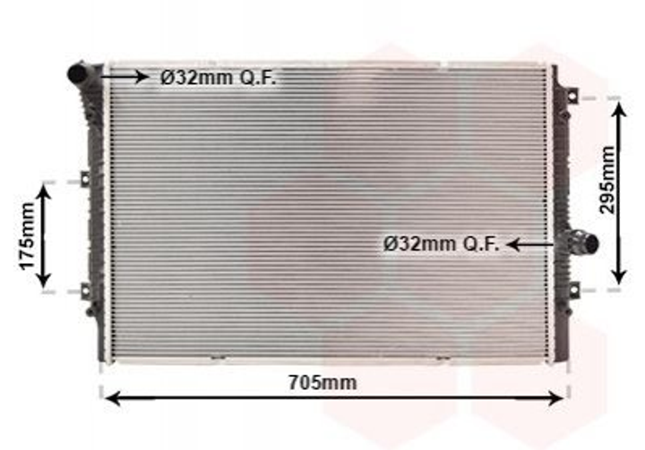 Радиатор охлаждения двигателя Van Wezel 58012724 Volkswagen Jetta 5C0121251K, 5C0121251H - изображение 1