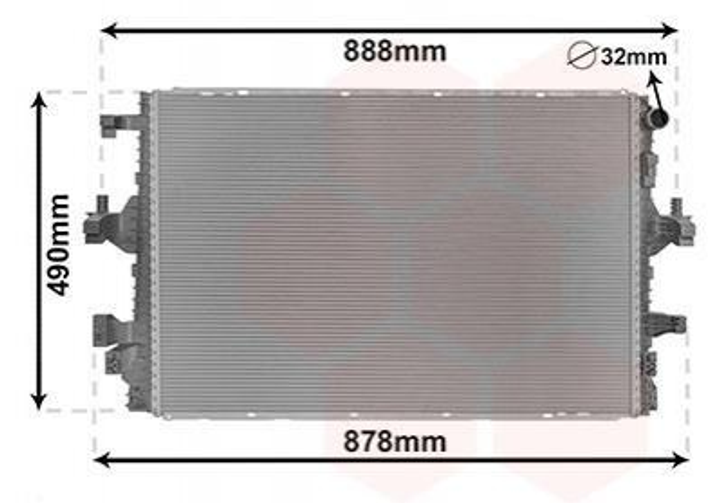 Радіатор охолодження двигуна Van Wezel 58012716 Volkswagen Transporter 7E0121253D, 7E0121253E, 7E0121253F - зображення 1