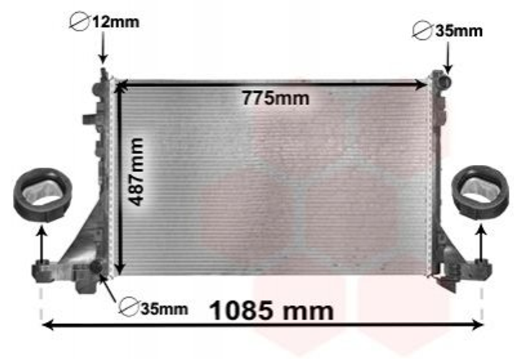 Радиатор охлаждения двигателя Van Wezel 43012560 Renault Master; Opel Movano 4406318, 95507805, 214107641R - изображение 1