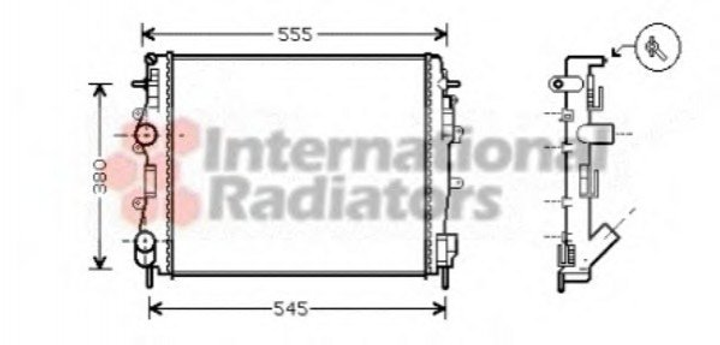 Радиатор охлаждения двигателя Van Wezel 43002325 Nissan Kubistar; Renault Kangoo 8200072712, 8200240818 - изображение 1