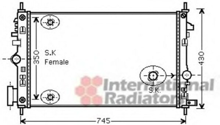 Радіатор охолодження двигуна Van Wezel 37002473 Opel Insignia; Chevrolet Malibu 1300290, 13241724 - зображення 1