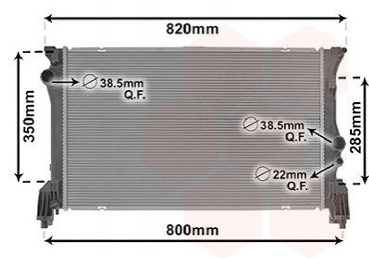 Радиатор охлаждения двигателя Van Wezel 30012710 Mercedes Vito, V-Class 4475010001, A4475010001 - изображение 1