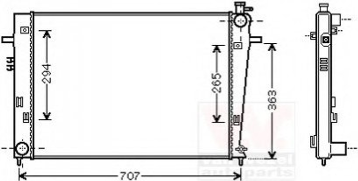 Радіатор охолодження двигуна Van Wezel 82002204 Hyundai Tucson 253100Z550, 253102E550, 253102E521 - зображення 1