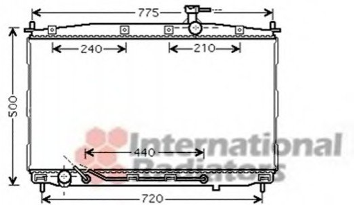 Радиатор охлаждения двигателя Van Wezel 82002174 Hyundai Santa Fe 253102B100, 253102B120 - изображение 1