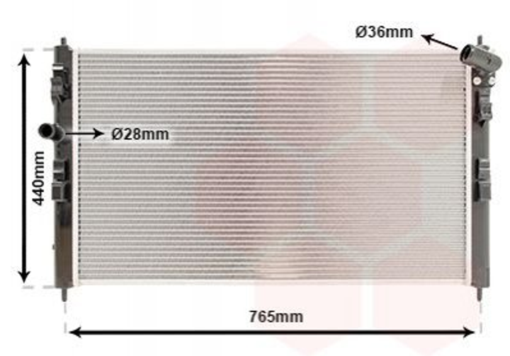 Радиатор охлаждения двигателя Van Wezel 09012708 Mitsubishi ASX; Citroen C4 - изображение 1