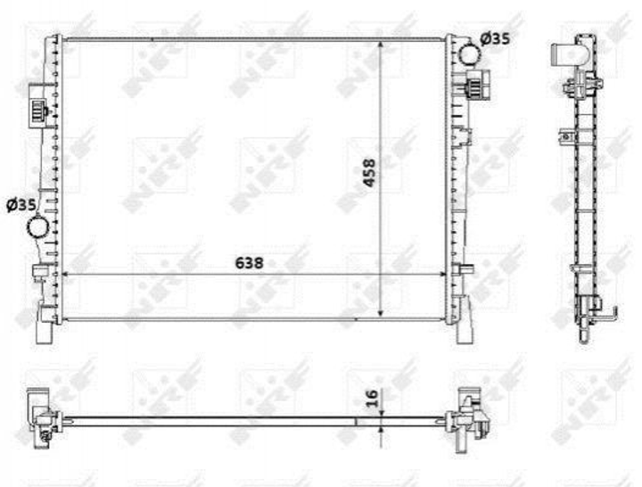 Радиатор охлаждения двигателя NRF 53901 Dodge Journey; Fiat Freemont 68038238AA, K68102115AA, K68038238AA - изображение 2