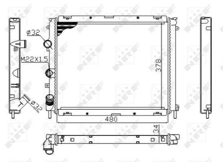 Радиатор охлаждения двигателя NRF 53209A Renault Clio, Kangoo 7700417175, 7700428658, 7700836303 - изображение 1