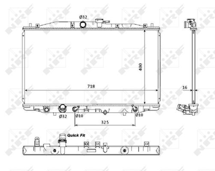 Радиатор охлаждения двигателя NRF 53393 Honda Accord 19010RBBE01, 19010RBBE51 - изображение 2