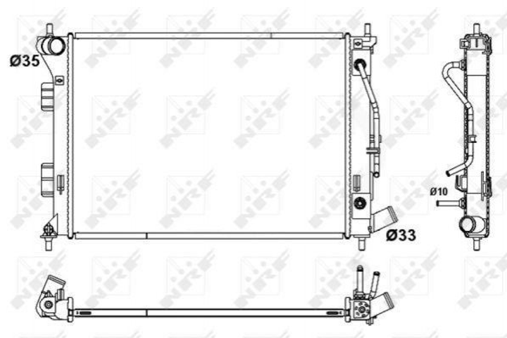 Радиатор охлаждения двигателя NRF 53172 Hyundai Elantra; KIA Soul, Cerato 253103X101 - изображение 1