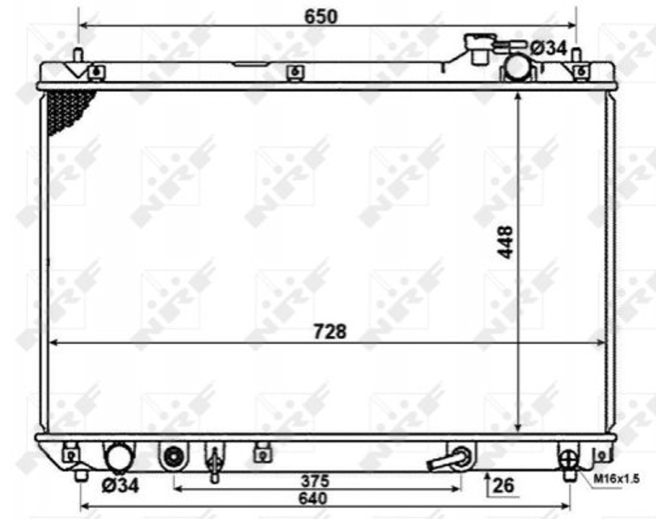 Радиатор охлаждения двигателя NRF 58378 Lexus RX 1640020140, 1640020200, 1640020240 - зображення 1