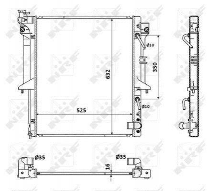 Радиатор охлаждения двигателя NRF 53909 Mitsubishi L200 1350A183K, 1350A315, 1350A349 - изображение 1