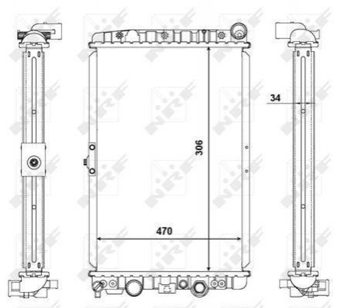 Радіатор охолодження двигуна NRF 56123 377121251RA, 5X0121251A, 5X0121251B - зображення 1