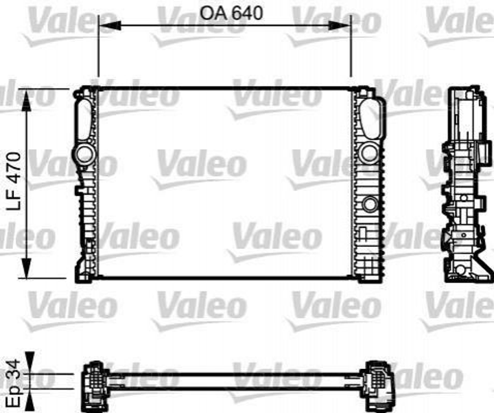 Радиатор охлаждения двигателя Valeo 732849 Mercedes E-Class, CLS-Class 2115003102, 2115003402, 2115000202 - изображение 1