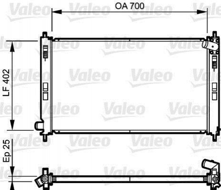 Радиатор охлаждения двигателя Valeo 735200 Mitsubishi ASX, Lancer, Outlander; Citroen C4 1330T0, 1330V1, 1330V6 - изображение 1