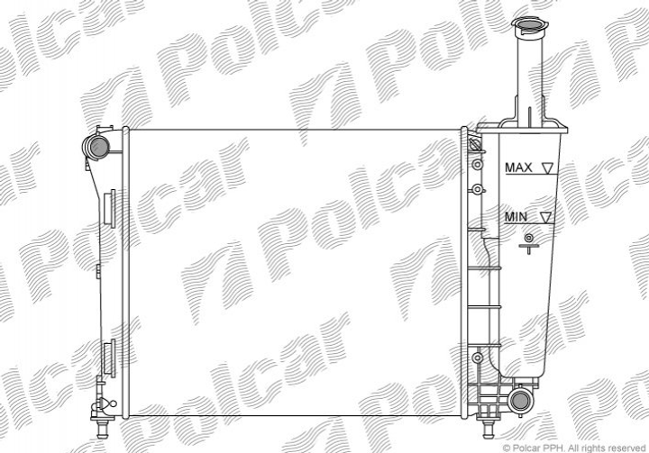 Радіатор охолодження двигуна Polcar 303508A1 Fiat 500; Ford KA 51787115, 1559504 - зображення 1