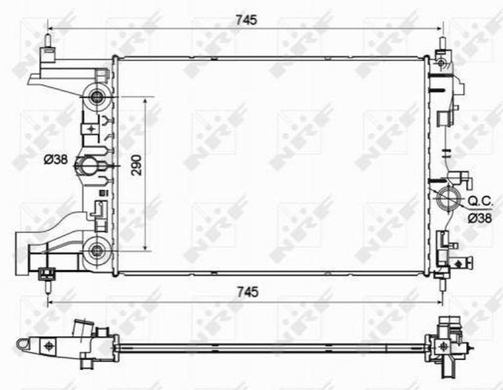 Радиатор охлаждения двигателя NRF 53122 Opel Astra; Chevrolet Cruze 1300300, 13267652 - зображення 1