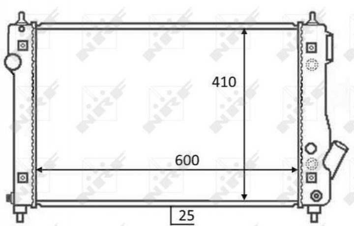 Радиатор охлаждения двигателя NRF 59054 Chevrolet Aveo 96992881, 96983812, 96942183 - зображення 1