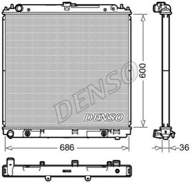 Радиатор охлаждения двигателя DENSO DRM46042 Nissan Pathfinder, Navara 21460EB30A, 21460EB31B - изображение 1