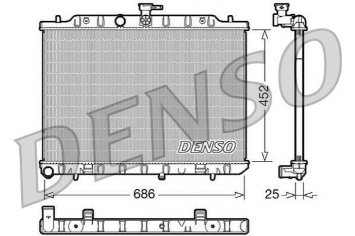 Радиатор охлаждения двигателя DENSO DRM46007 Nissan X-Trail 21400JG700, 21400JG80A - зображення 1