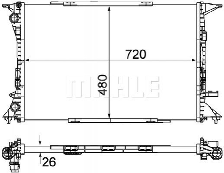 Радіатор охолодження двигуна MAHLE / KNECHT CR 1060 000P Audi Q3, A4, Allroad, A5, Q5, A6 8K0121251R - зображення 2