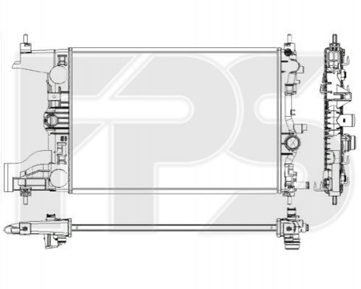 Радіатор охолодження двигуна FPS FP17 A323 Opel Astra, Zafira; Chevrolet Cruze 13281773, 13267650, 1300299 - зображення 1