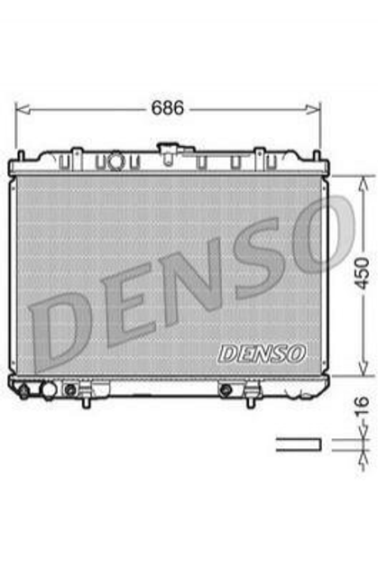 Радиатор охлаждения двигателя DENSO DRM46008 Nissan X-Trail 214608H303, 214609H300 - изображение 1