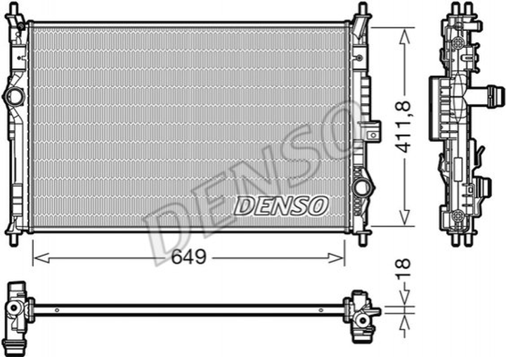 Радиатор охлаждения двигателя DENSO DRM21103 Peugeot 308; Citroen C4 1610017680 - изображение 1