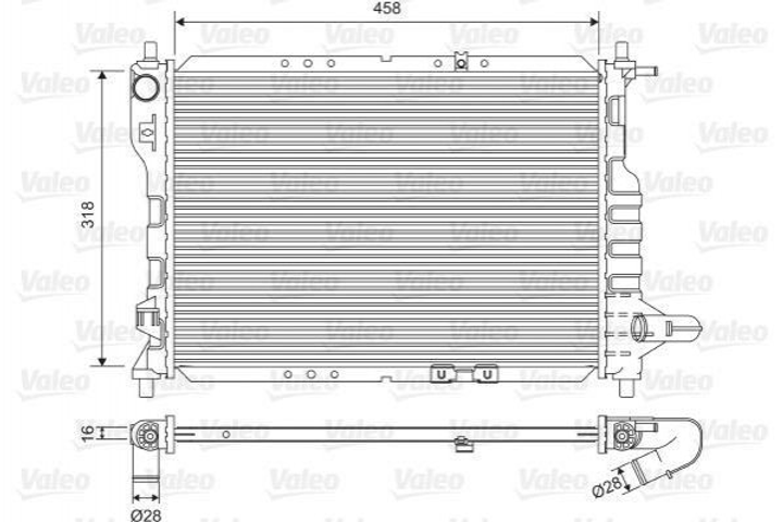 Радиатор охлаждения двигателя Valeo 701598 Daewoo Matiz 96591475, 96477777 - зображення 1