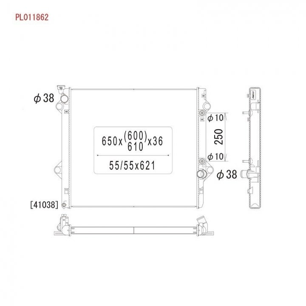 Радиатор охлаждения двигателя KOYORAD PL011862 Toyota Land Cruiser; Lexus GX 1640050313, 1640050311, 1640050310 - изображение 1