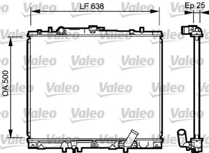 Радиатор охлаждения двигателя Valeo 734424 Mitsubishi Pajero MR258668, MR258669 - изображение 1