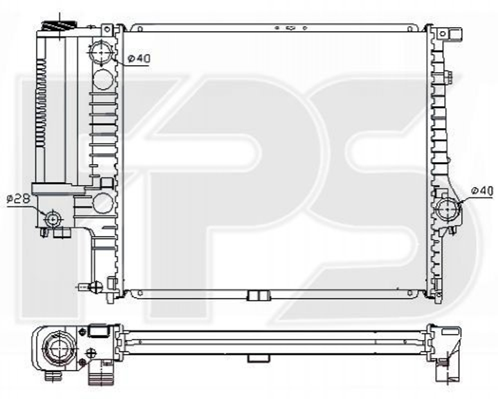 Радиатор охлаждения двигателя FPS FP 14 A871 BMW 5 Series - изображение 1