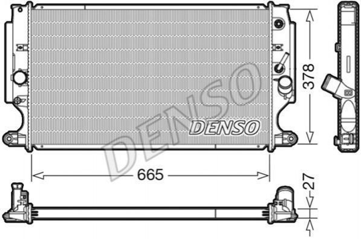 Радиатор охлаждения двигателя DENSO DRM50088 Toyota Avensis 164000R070 - изображение 1