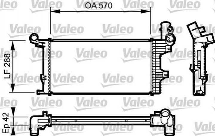 Радиатор охлаждения двигателя Valeo 732303 9735000903, A9735000903 - изображение 1