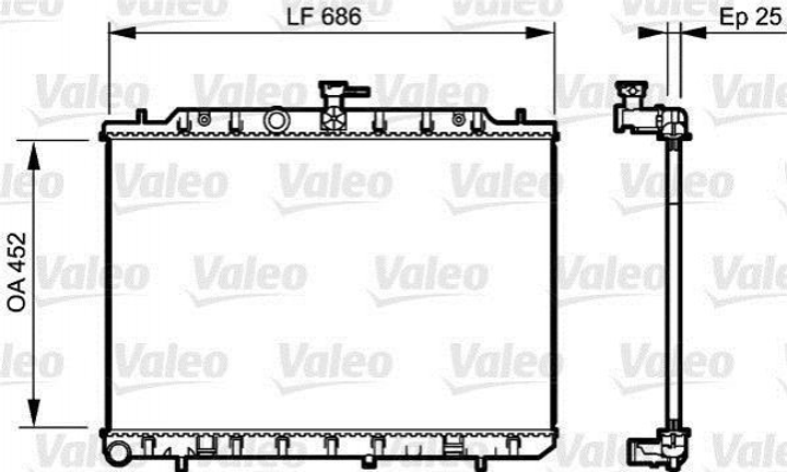 Радиатор охлаждения двигателя Valeo 735206 Nissan X-Trail 21400JG700, 21400JG80A, 21400JG85A - изображение 1