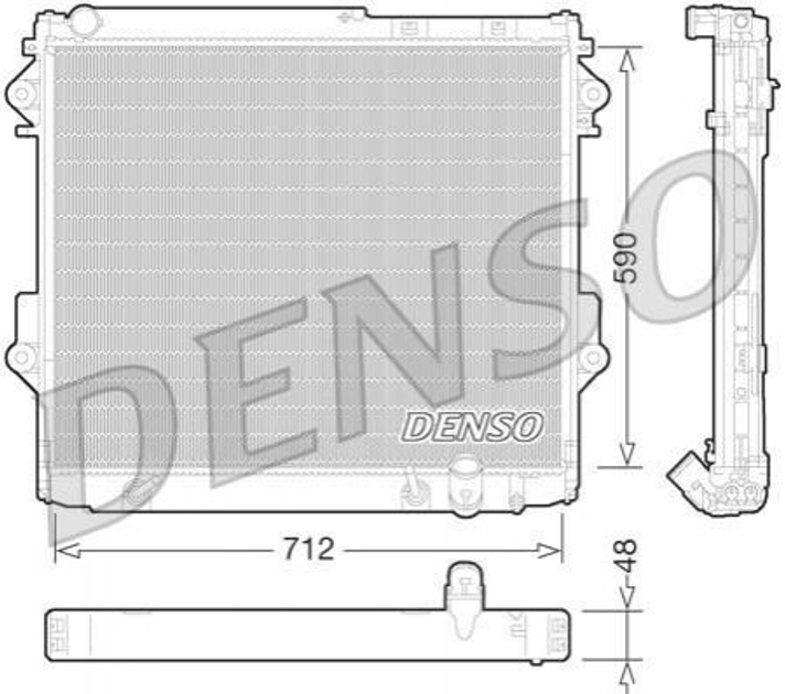 Радіатор охолодження двигуна DENSO DRM50075 Toyota Land Cruiser 1640051040 - зображення 1