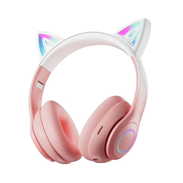 Беспроводные наушники CATEAR STN07 с кошачьими ушками и подсветкой Pink ...