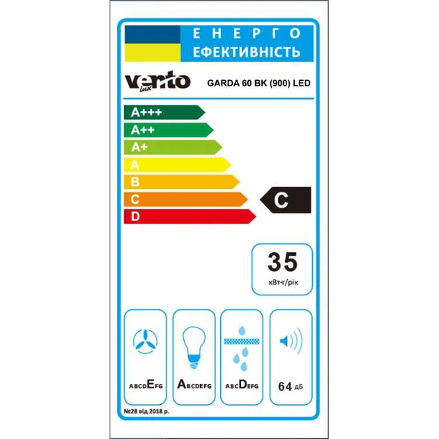Витяжка Ventolux GARDA 60 BK (900) LED - изображение 6