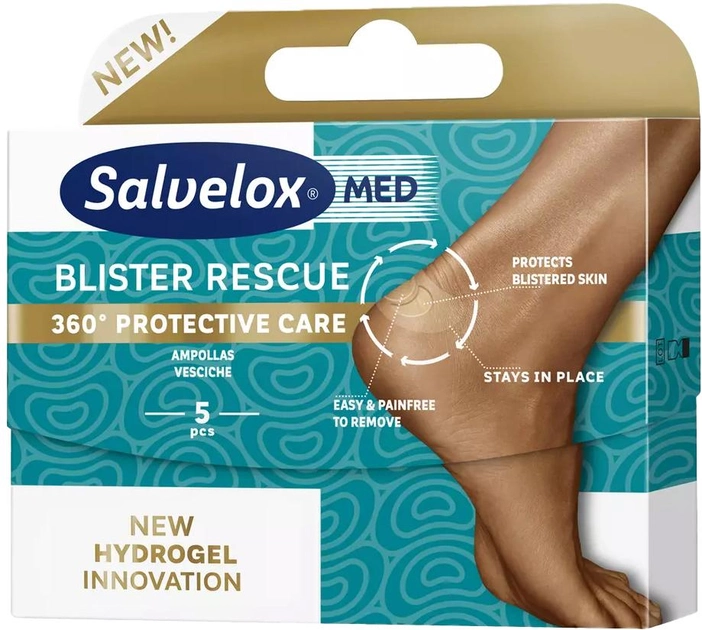 Пластир проти вологих мозолів Salvelox Blister Rescue Blisters 5 шт (7310610016197) - зображення 1