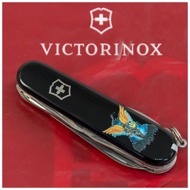 Ніж Victorinox Huntsman Ukraine Black Янгол ЗСУ (1.3713.3_T1061u) - зображення 2