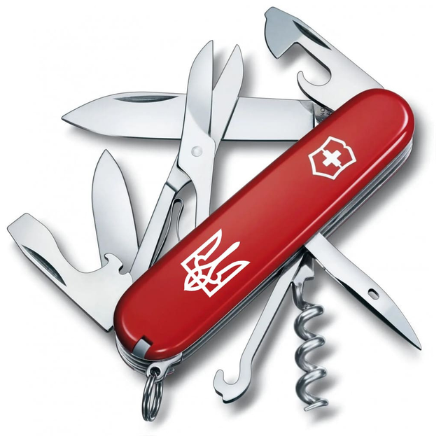 Ніж Victorinox Climber Ukraine Red Тризуб (1.3703_T0010u) - зображення 1