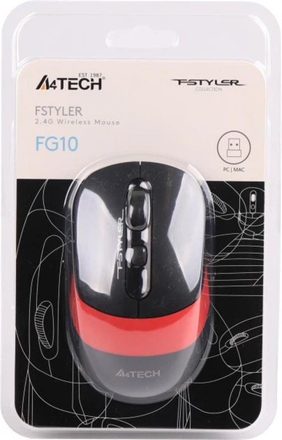 Мышь беспроводная A4Tech FG10 Black/Red USB - Фото 6 Мышь беспроводная A4Tech FG10 Black/Red USB - изображение 6