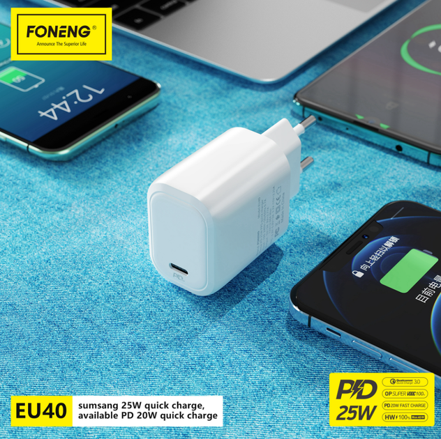 Зарядное устройство Foneng EU40 PD 25W Quick Charger - изображение 2