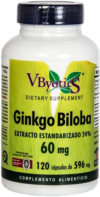 Suplement diety V.byotics Ginkgo Biloba 60 mg 120 kapsułek (4521586302327) - obraz 1